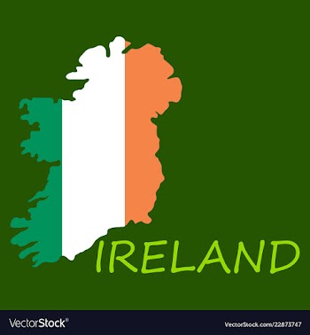 Map of ireland with flag hand painted with brush vector image