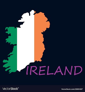 Map of ireland with flag hand painted with brush vector image