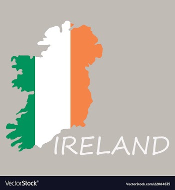 Map of ireland with flag hand painted with brush vector image