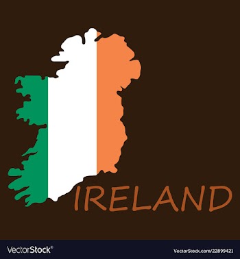 Map of ireland with flag hand painted with brush vector image