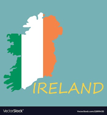Map of ireland with flag hand painted with brush vector image