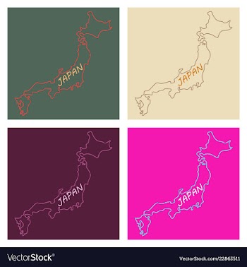 Map of japan in high resolution detailed vector image