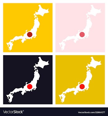 Map of japan in high resolution detailed vector image