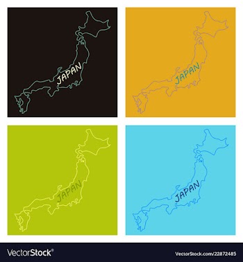 Map of japan in high resolution detailed vector image