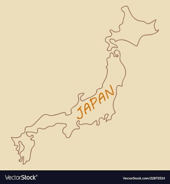 Map of japan in high resolution detailed vector image