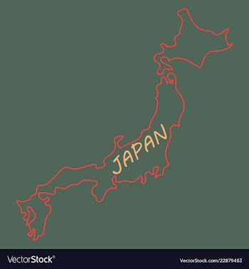 Map of japan in high resolution detailed vector image
