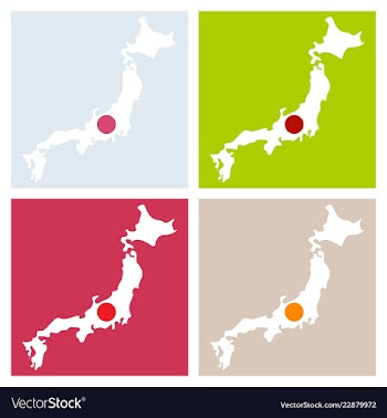 Map of japan in high resolution detailed vector image