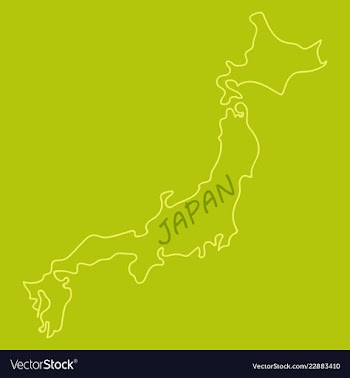 Map of japan in high resolution detailed vector image