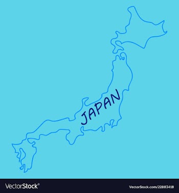 Map of japan in high resolution detailed vector image