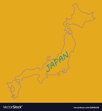 Map of japan in high resolution detailed vector image