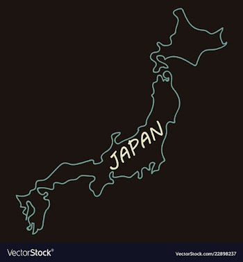 Map of japan in high resolution detailed vector image