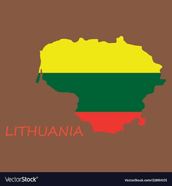 Map of lithuania with flag as texture isolated on vector image