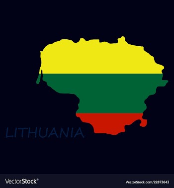 Map of lithuania with flag as texture isolated on vector image