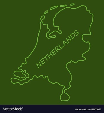 Map of netherlands with flag isolated white vector image