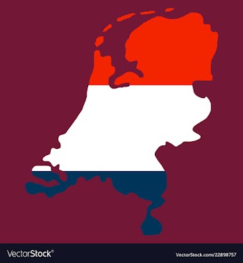 Map of netherlands with flag isolated white vector image