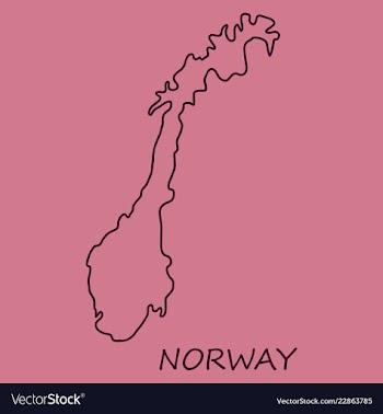 Map of norway filled with flag of the state vector image