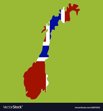 Map of norway filled with flag of the state vector image