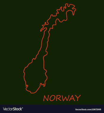 Map of norway filled with flag of the state vector image