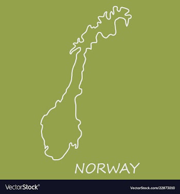 Map of norway filled with flag of the state vector image