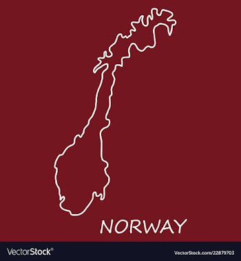 Map of norway filled with flag of the state vector image