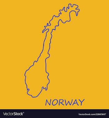 Map of norway filled with flag of the state vector image