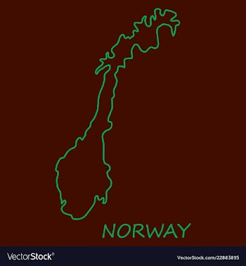 Map of norway filled with flag of the state vector image