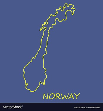 Map of norway filled with flag of the state vector image