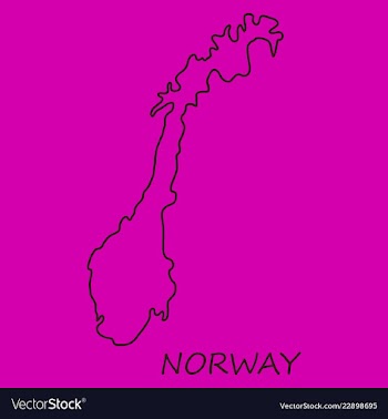 Map of norway filled with flag of the state vector image