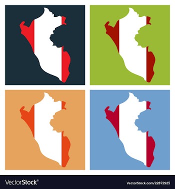 Map of peru with all main tourist attraction of vector image