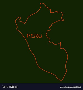Map of peru with all main tourist attraction of vector image