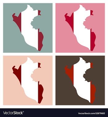 Map of peru with all main tourist attraction of vector image