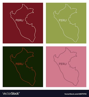 Map of peru with all main tourist attraction of vector image