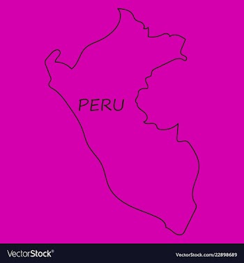 Map of peru with all main tourist attraction of vector image
