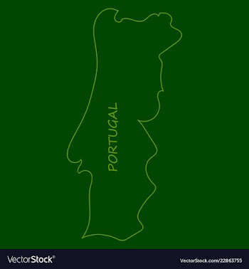 Map of portugal with national flag isolated on vector image