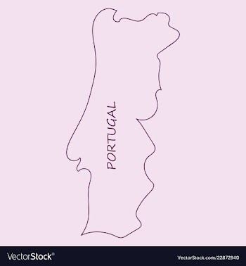 Map of portugal with national flag isolated on vector image