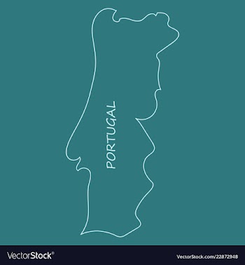 Map of portugal with national flag isolated on vector image