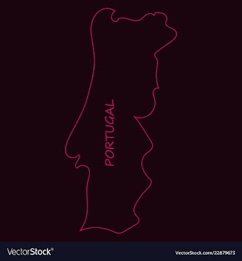 Map of portugal with national flag isolated on vector image