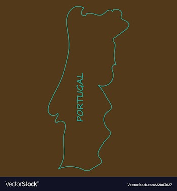 Map of portugal with national flag isolated on vector image