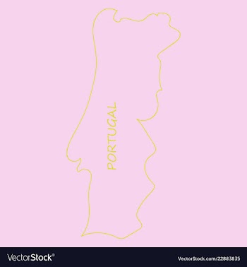 Map of portugal with national flag isolated on vector image