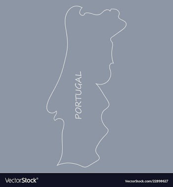 Map of portugal with national flag isolated on vector image