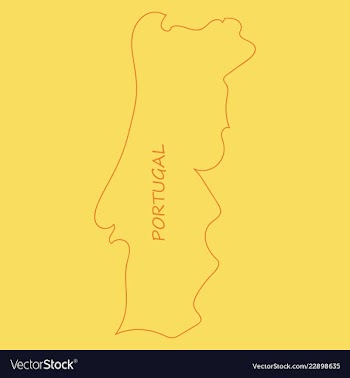 Map of portugal with national flag isolated on vector image