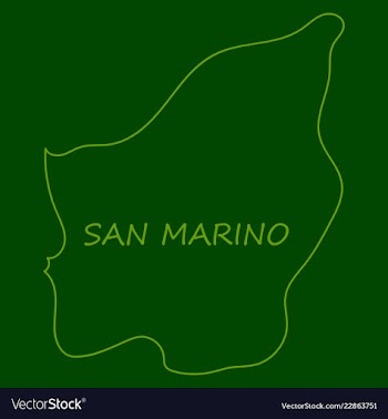 Map of san marino with flag isolated flag and map vector image