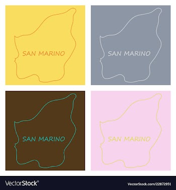 Map of san marino with flag isolated flag and map vector image