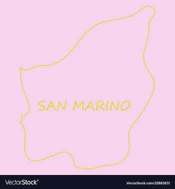 Map of san marino with flag isolated flag and map vector image