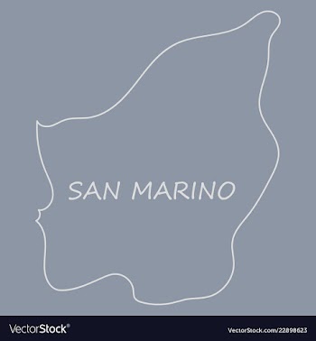 Map of san marino with flag isolated flag and map vector image