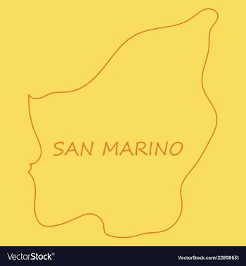 Map of san marino with flag isolated flag and map vector image