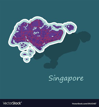 Map of singapore vector image
