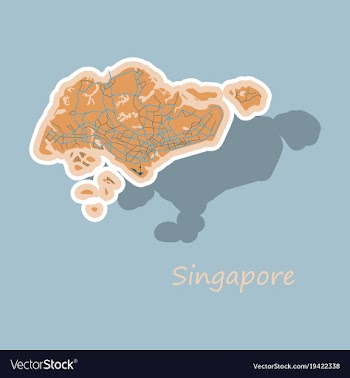 Map of singapore vector image