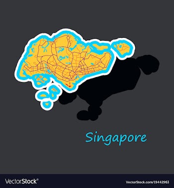 Map of singapore vector image
