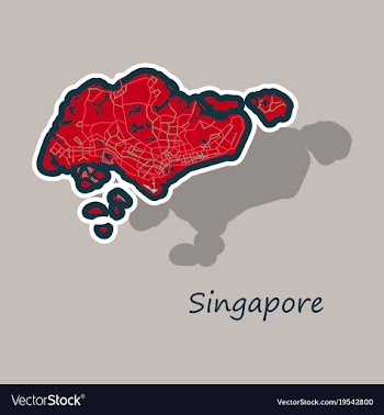 Map of singapore vector image